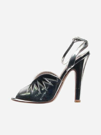 Silver leather metallic two-tone sandal heels - size EU 40 (UK 7) Heels Miu Miu 