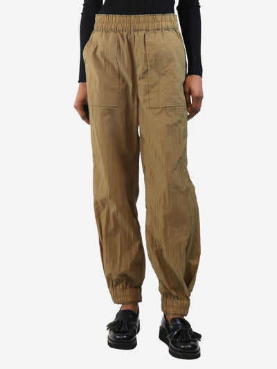 Brown parachute pants - size UK 8 Trousers Ganni 