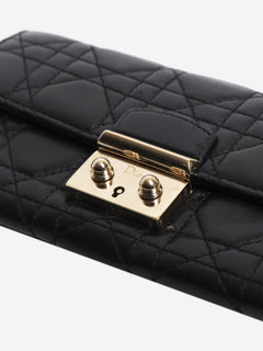 Black leather long wallet Wallets, Purses & Small Leather Goods Dior 
