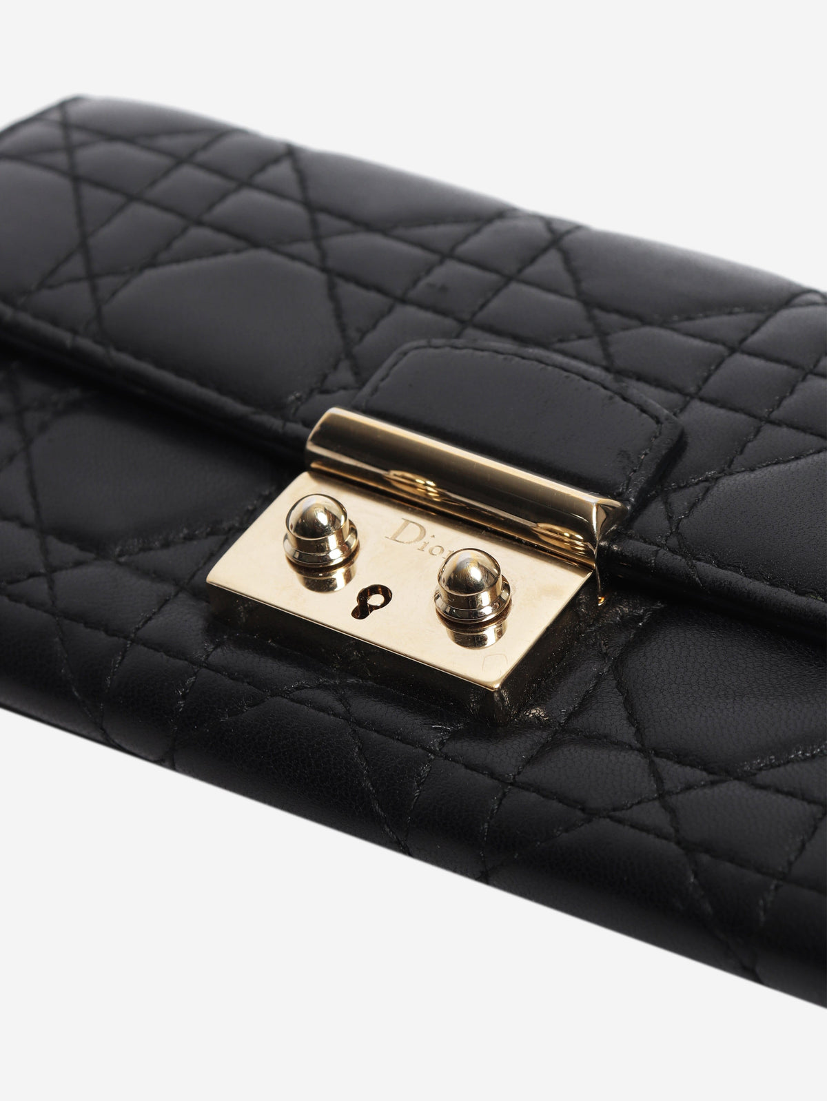 Black leather long wallet Wallets, Purses & Small Leather Goods Dior 