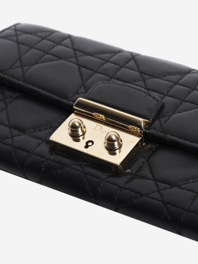 Black leather long wallet Wallets, Purses & Small Leather Goods Dior 