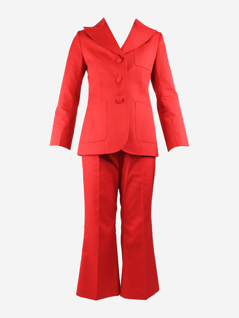 Red cotton-blend suit set - size UK 8 Sets Duro Olowu 