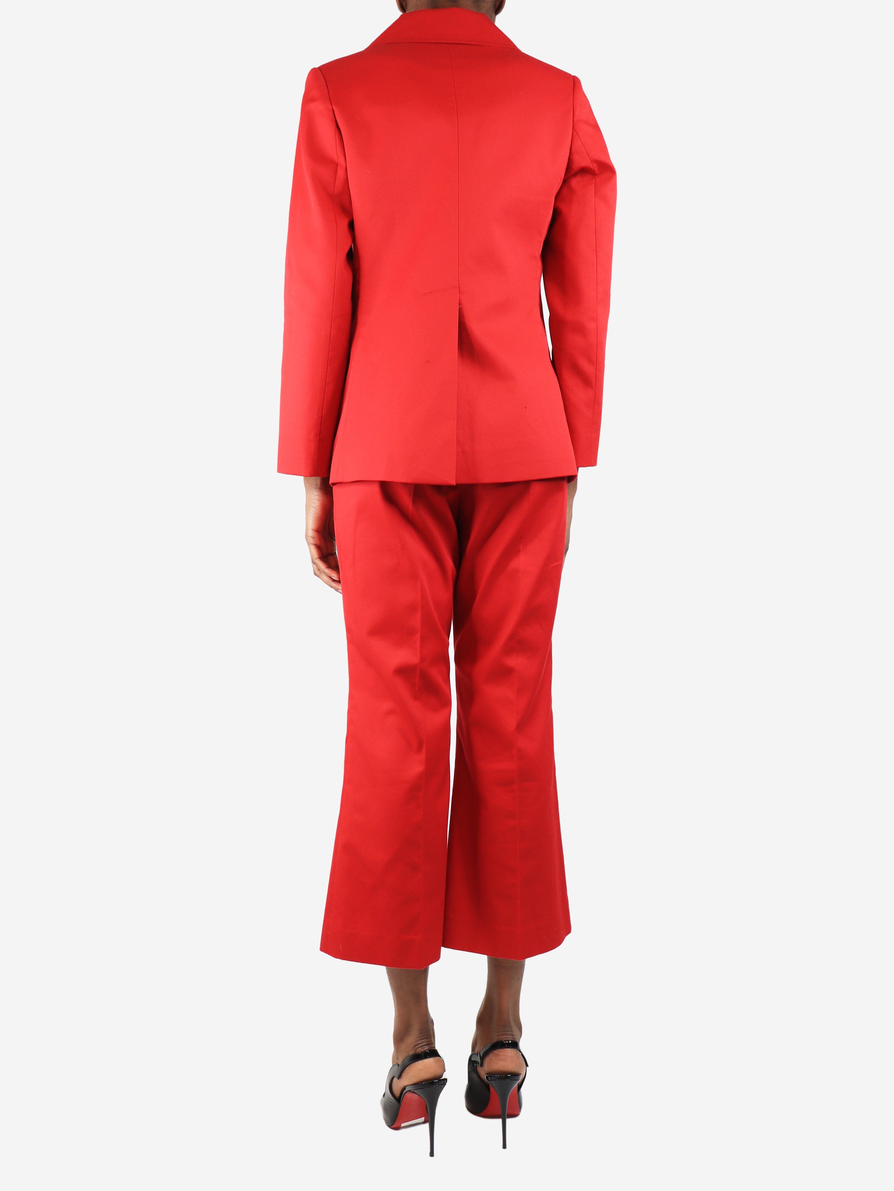 Red cotton-blend suit set - size UK 8 Sets Duro Olowu 