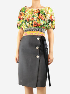 Multicolour floral printed top - size UK 10 Tops Prada 
