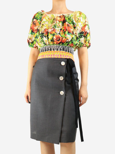Multicolour floral printed top - size UK 10 Tops Prada 