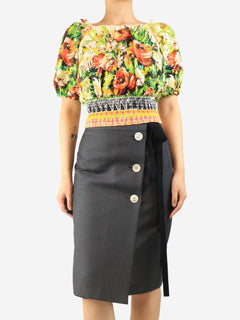 Multicolour floral printed top - size UK 10 Tops Prada 