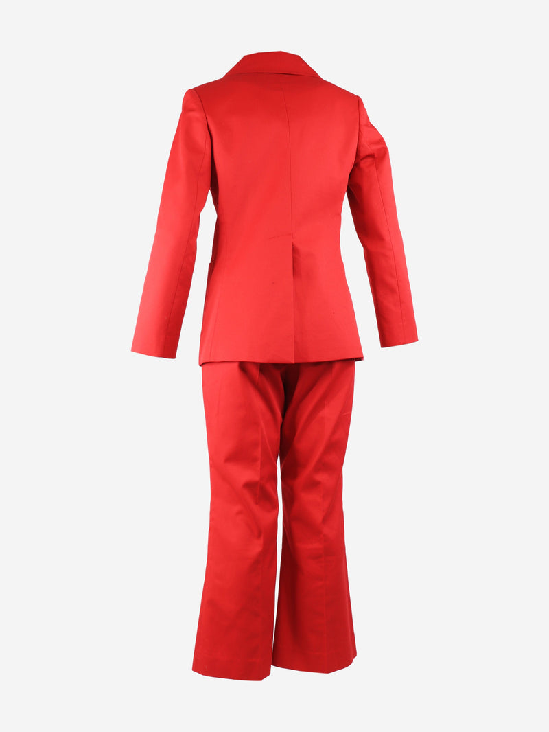 Red cotton-blend suit set - size UK 8 Sets Duro Olowu 