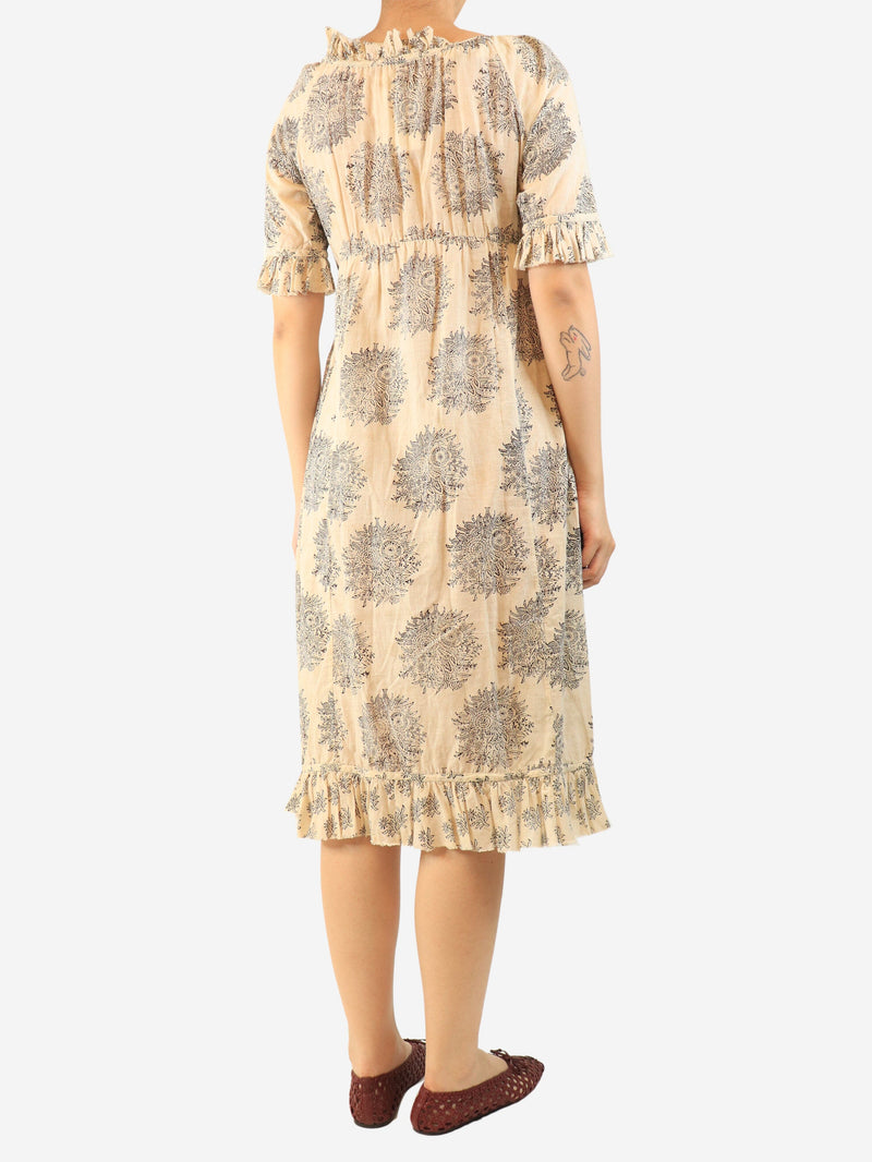 Neutral short-sleeved printed dress - size L Dresses Dosa 