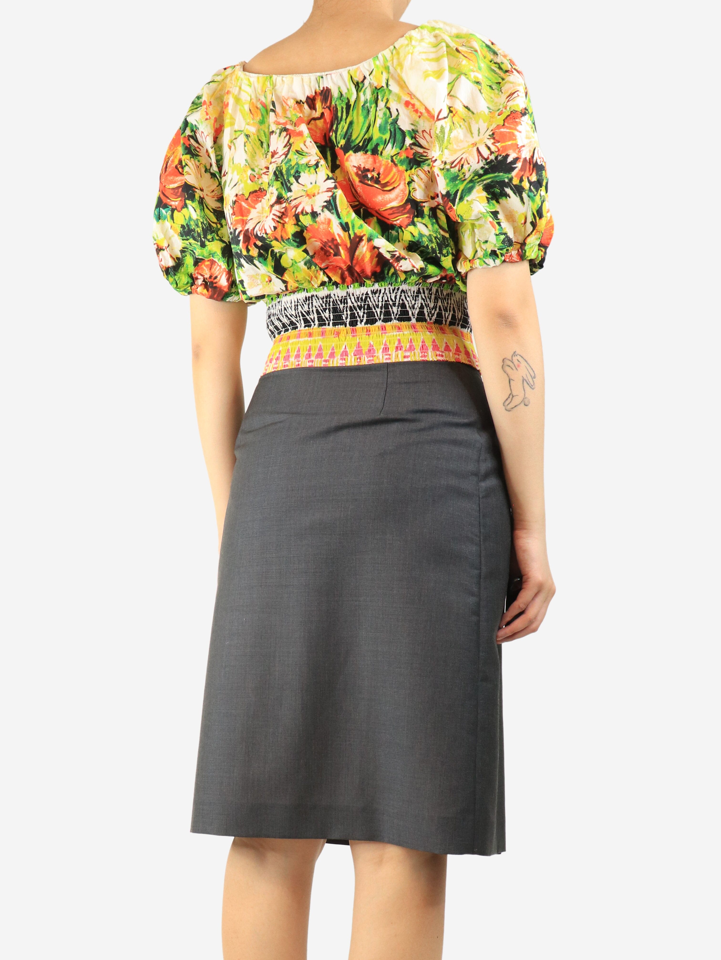 Multicolour floral printed top - size UK 10 Tops Prada 