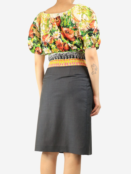 Multicolour floral printed top - size UK 10 alternate image