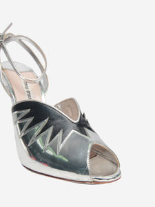 Miu Miu Silver leather metallic two-tone sandal heels - size EU 40