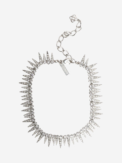 Silver rhinestone spike necklace Necklaces Oscar De La Renta 