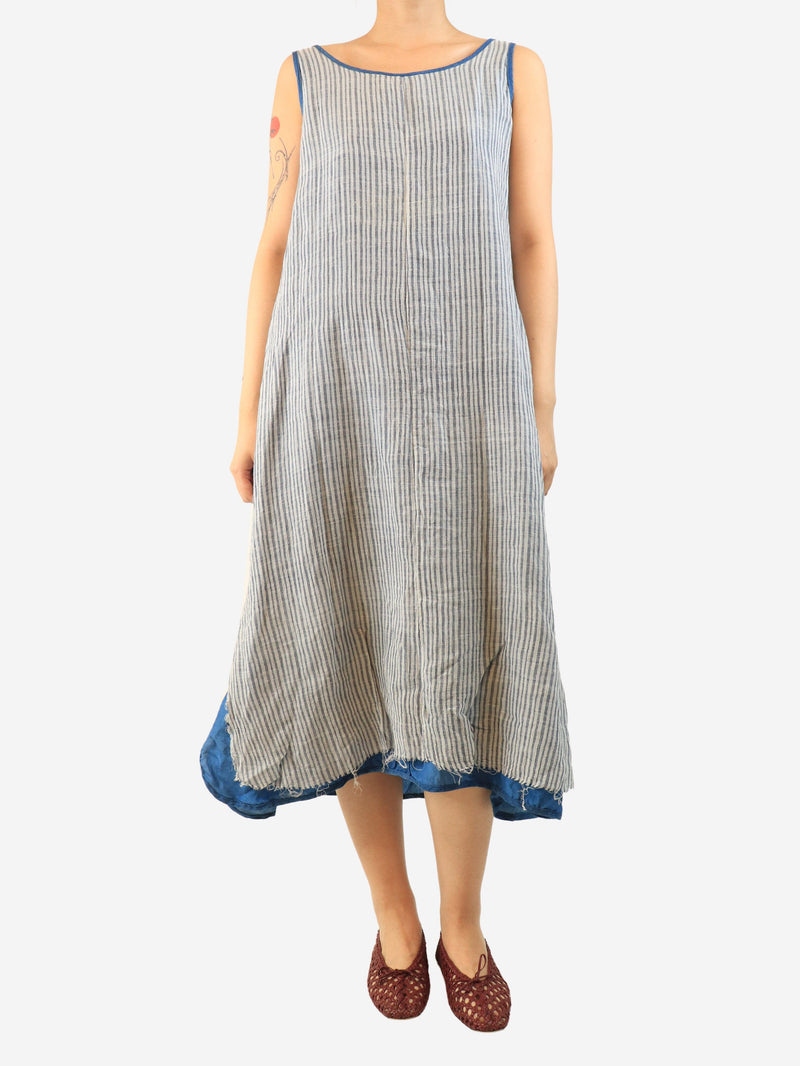 Blue and white sleeveless striped dress - size Dresses Dosa 