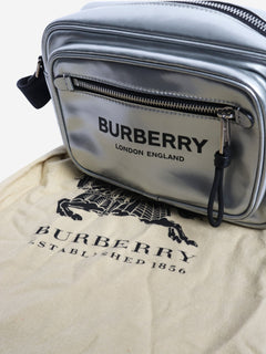 Silver metallic coated canvas shoulder bag Shoulder bags Burberry 