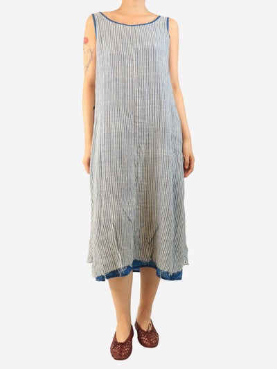 Blue and white sleeveless striped dress - size Dresses Dosa 