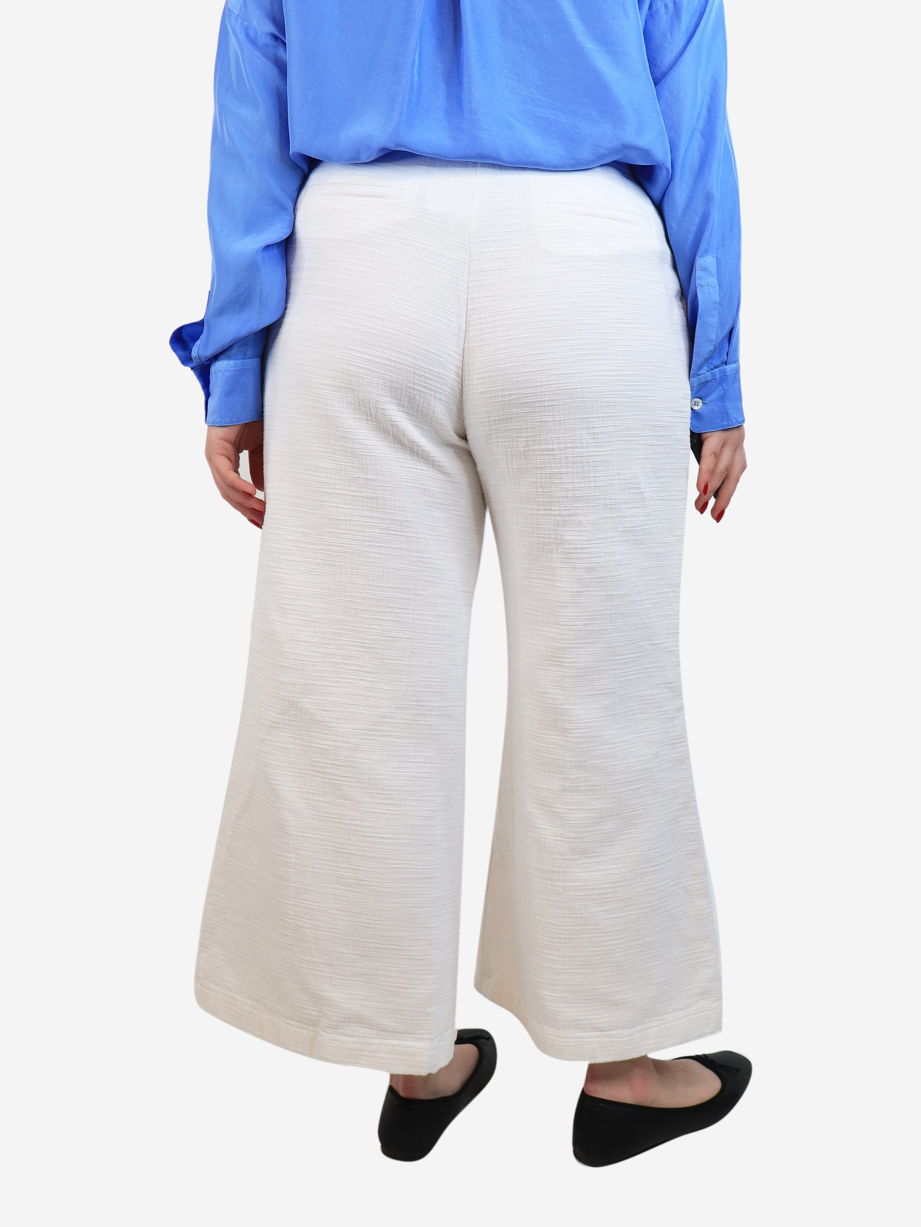 White cotton trousers - size UK 14 Trousers Zimmermann 