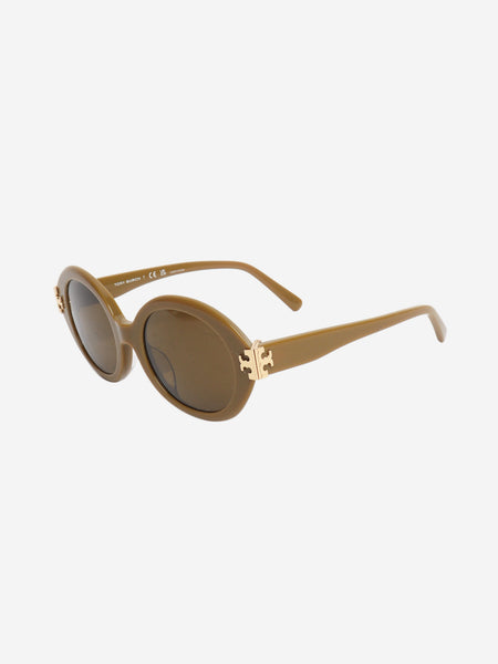 Olive green Eleanor oval sunglasses alternate image