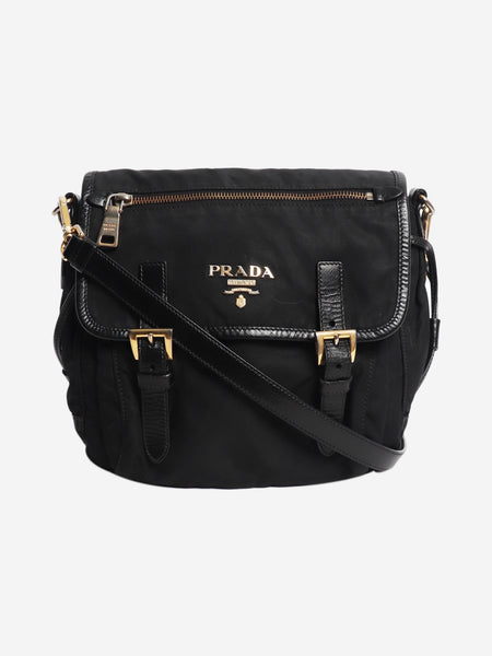Black nylon satchel bag product image