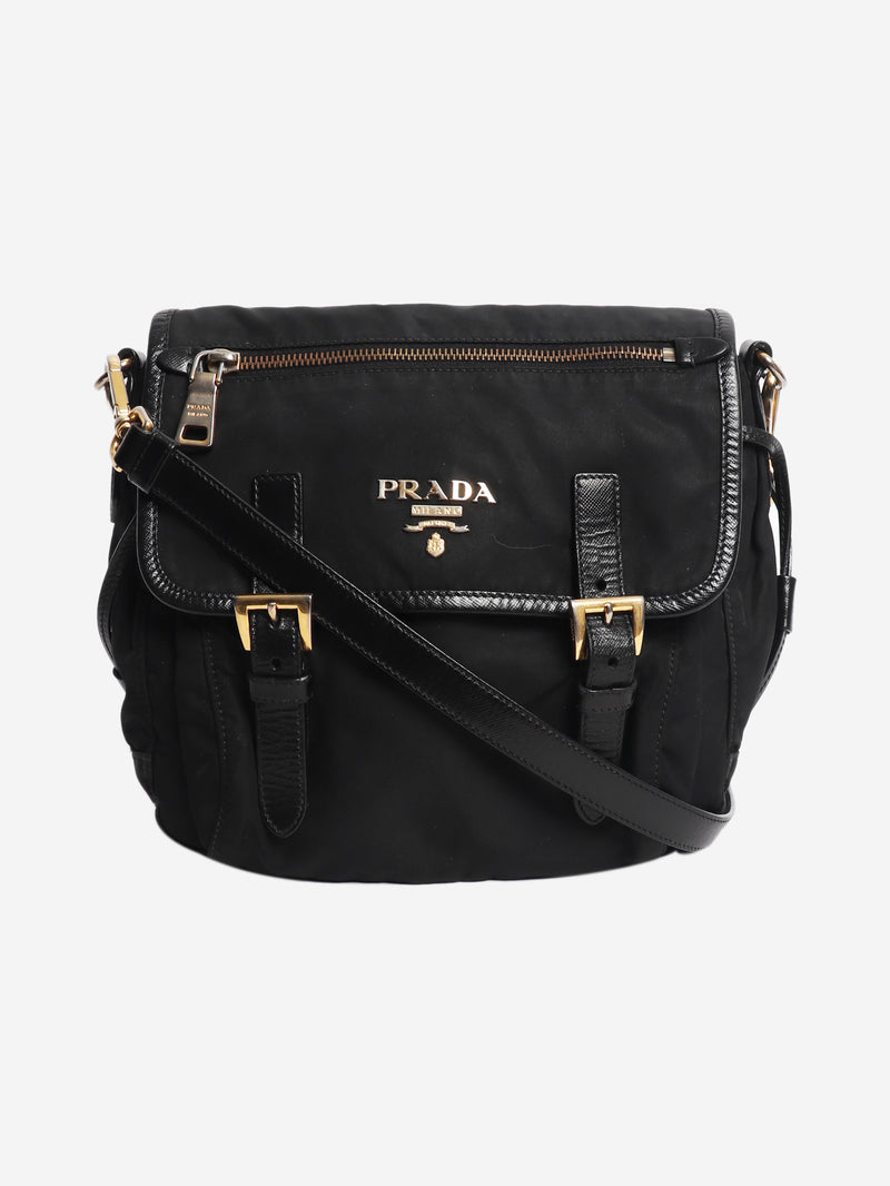 Black nylon satchel bag