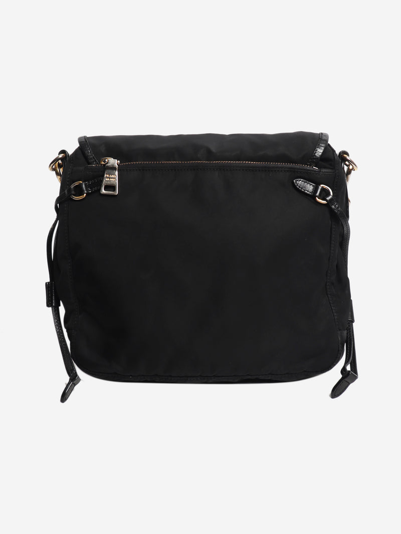 Black nylon satchel bag