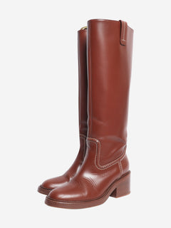 Chestnut Mallo leather knee-high boots - size EU 38 Boots Chloe 