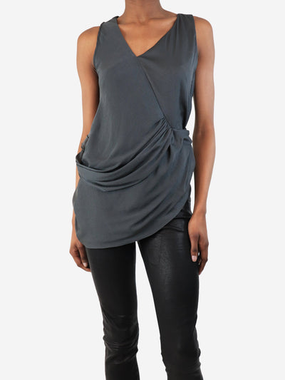 Charcoal asymmetrical draped top - size XS Tops Helmut Lang 