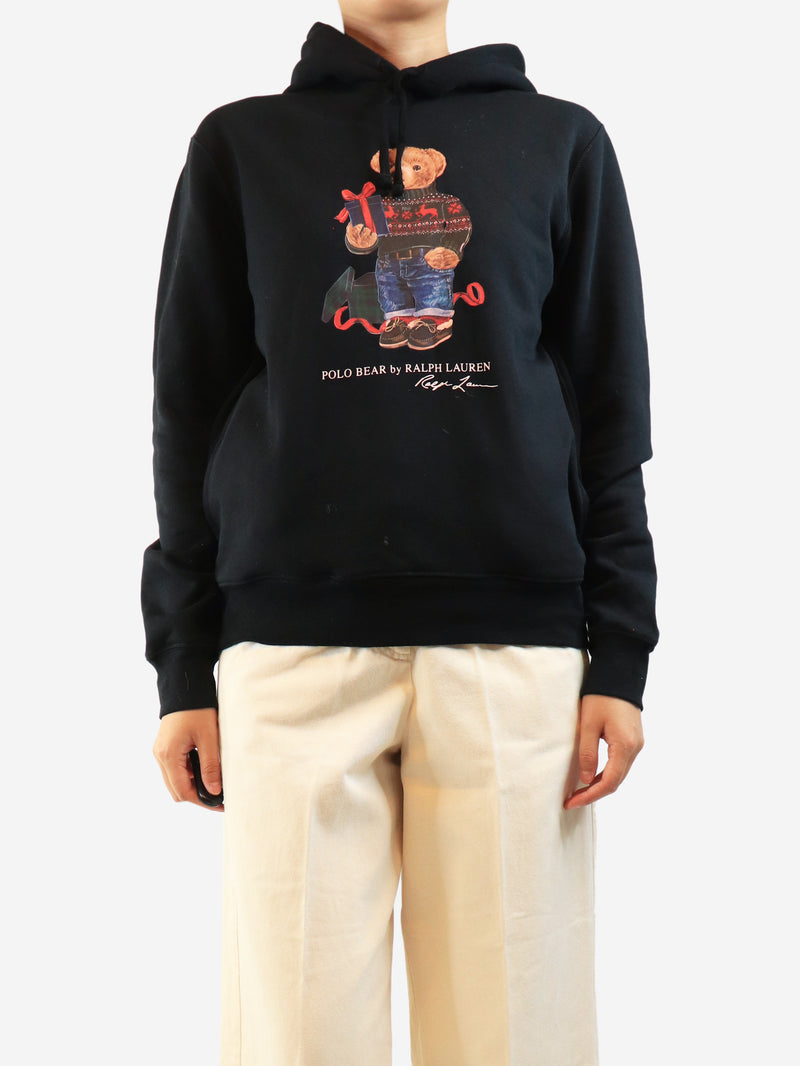 Black Polo Bear hoodie - size S