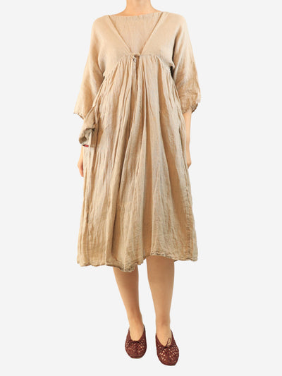 Oatmeal linen oversized dress - One size Dresses Daniela Gregis 
