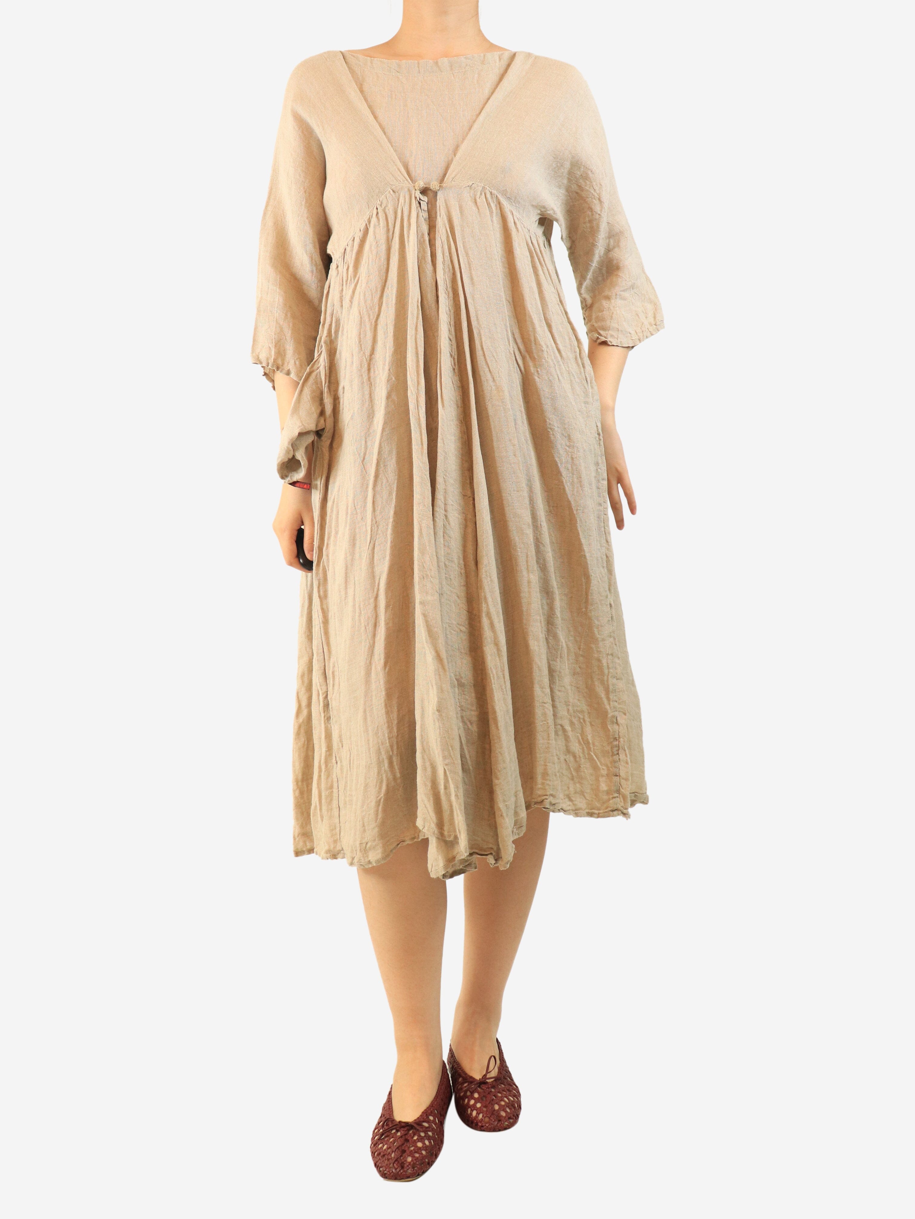 Oatmeal linen oversized dress - One size Dresses Daniela Gregis 