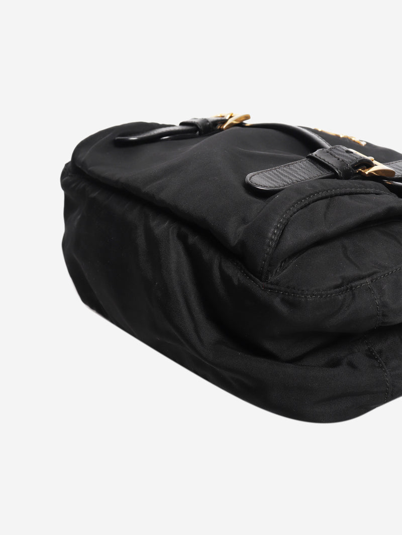 Black nylon satchel bag