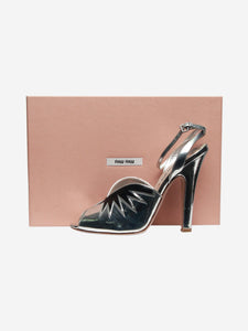 Miu Miu Silver leather metallic two-tone sandal heels - size EU 40