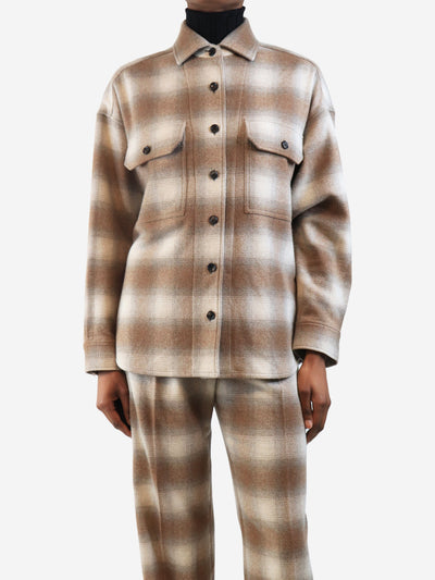 Jenna brown tartan flannel shacket - size UK 6 Coats & Jackets Loro Piana 