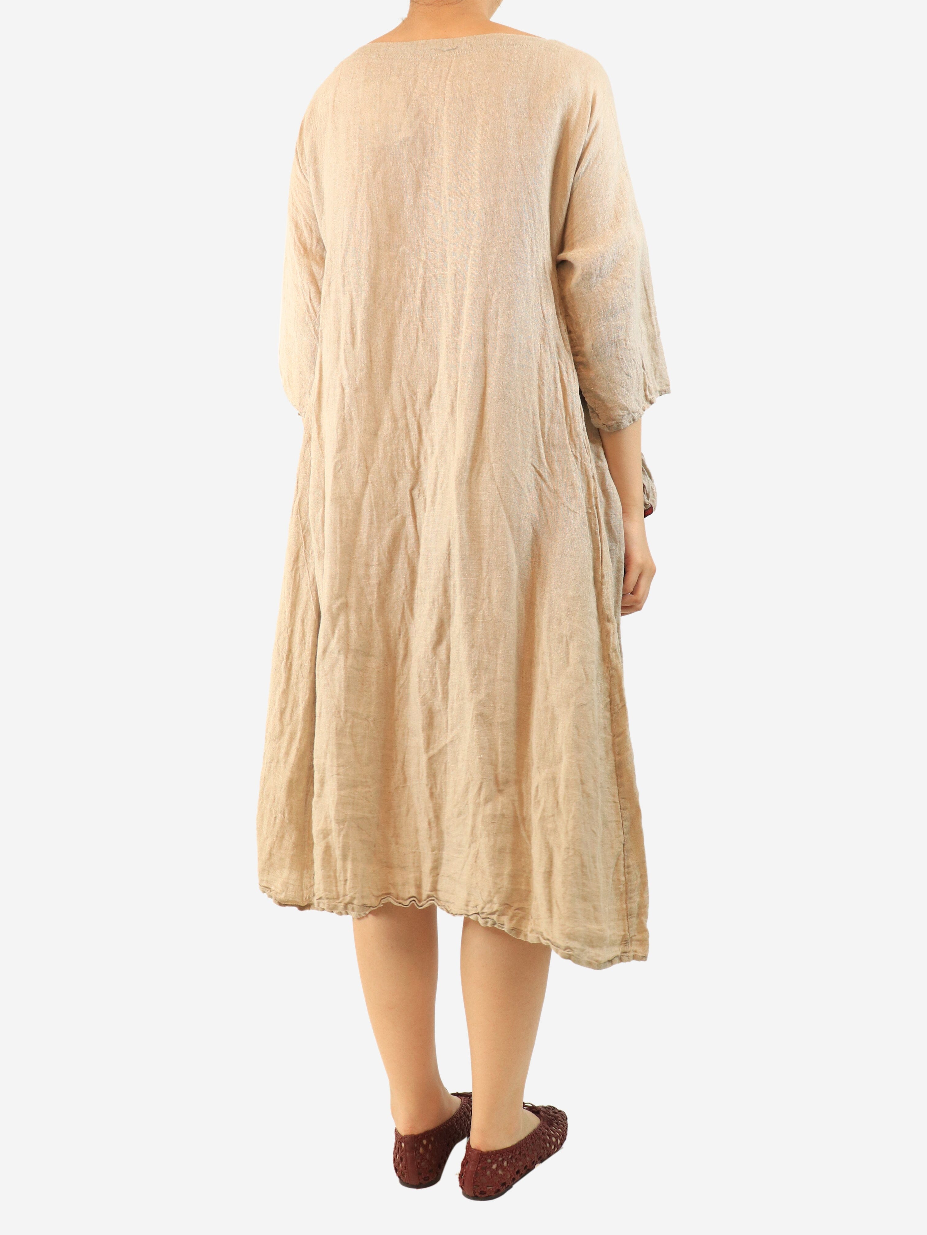 Oatmeal linen oversized dress - One size Dresses Daniela Gregis 