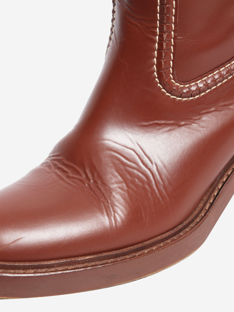 Chestnut Mallo leather knee-high boots - size EU 38 Boots Chloe 