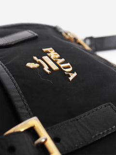 Black nylon satchel bag