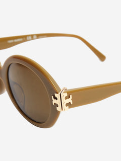 Olive green Eleanor oval sunglasses Sunglasses Tory Burch 