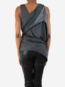 Helmut Lang Charcoal asymmetrical draped top - size XS
