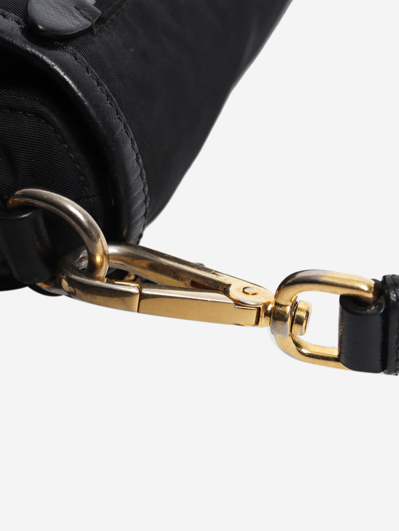 Black nylon satchel bag