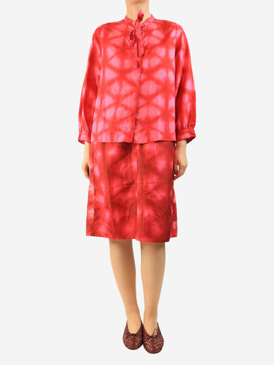 Pink tie dye slip dress and shirt set - size L Sets Dosa 