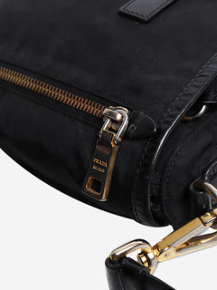 Black nylon satchel bag