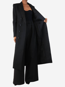 Saint Laurent Black double-breasted wool coat - size UK 8