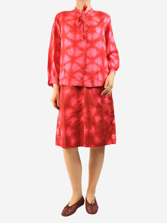 Pink tie dye slip dress and shirt set - size L Sets Dosa 