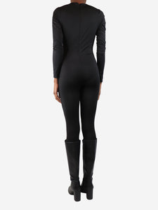 Acne Studios Black satin lace-up catsuit - size S