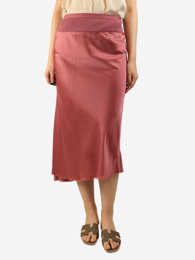 Dusty pink satin midi skirt - size UK 10 Skirts Rick Owens 