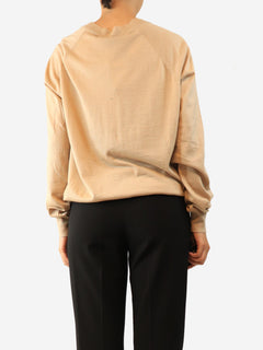 Neutral cashmere logo cardigan - size UK 12 Knitwear Miu Miu 