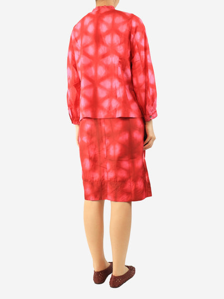 Pink tie dye slip dress and shirt set - size L alternate image