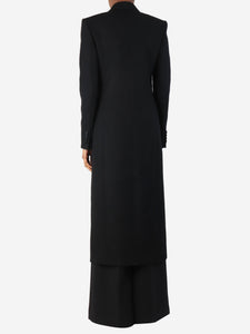Saint Laurent Black double-breasted wool coat - size UK 8