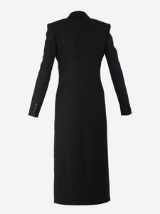 Saint Laurent Black double-breasted wool coat - size UK 8