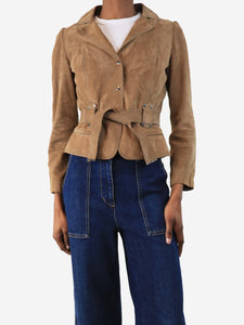 Paule Ka Taupe suede jacket - size UK 8