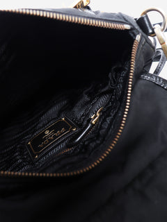 Black nylon satchel bag